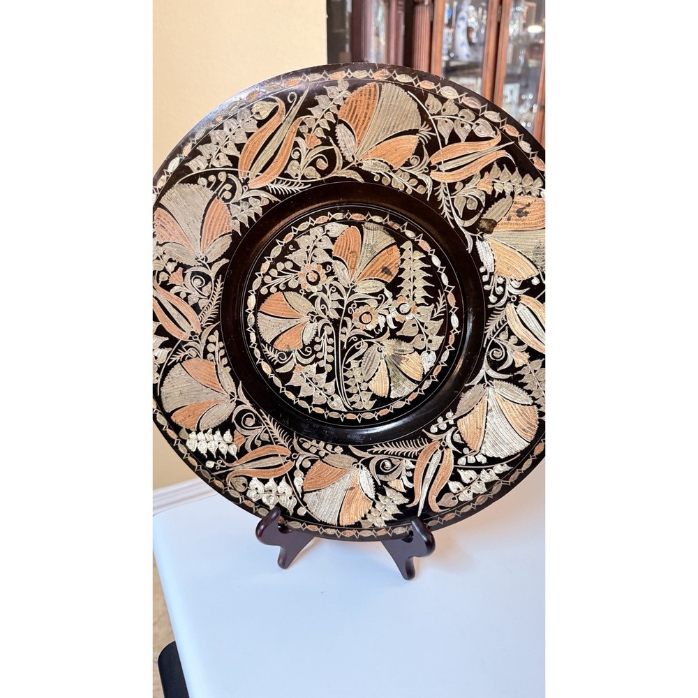 Vintage Turkish‎ Etched Copper Wall Plate